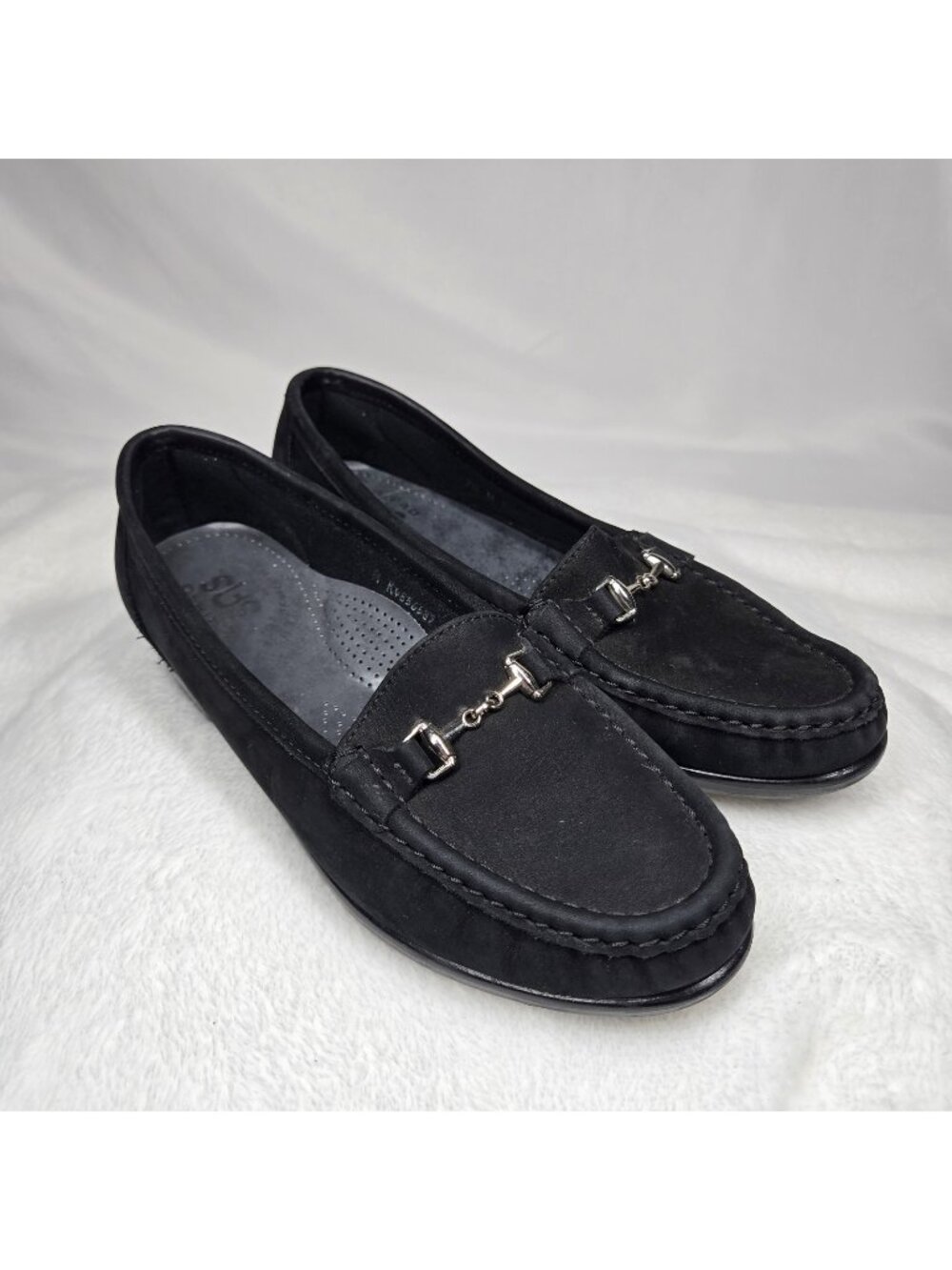SAS Women's Metro Sz 7.5 Narrow Charcoal Nubuck Horse Bit Leather TriPad Comfort